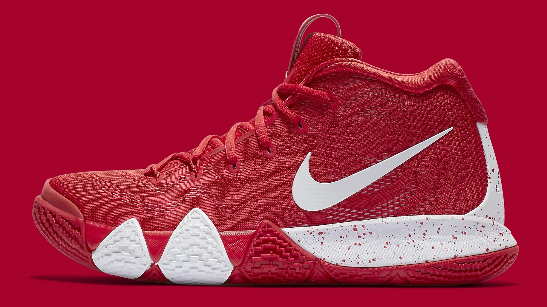 Kyrie 4 best sale white and red