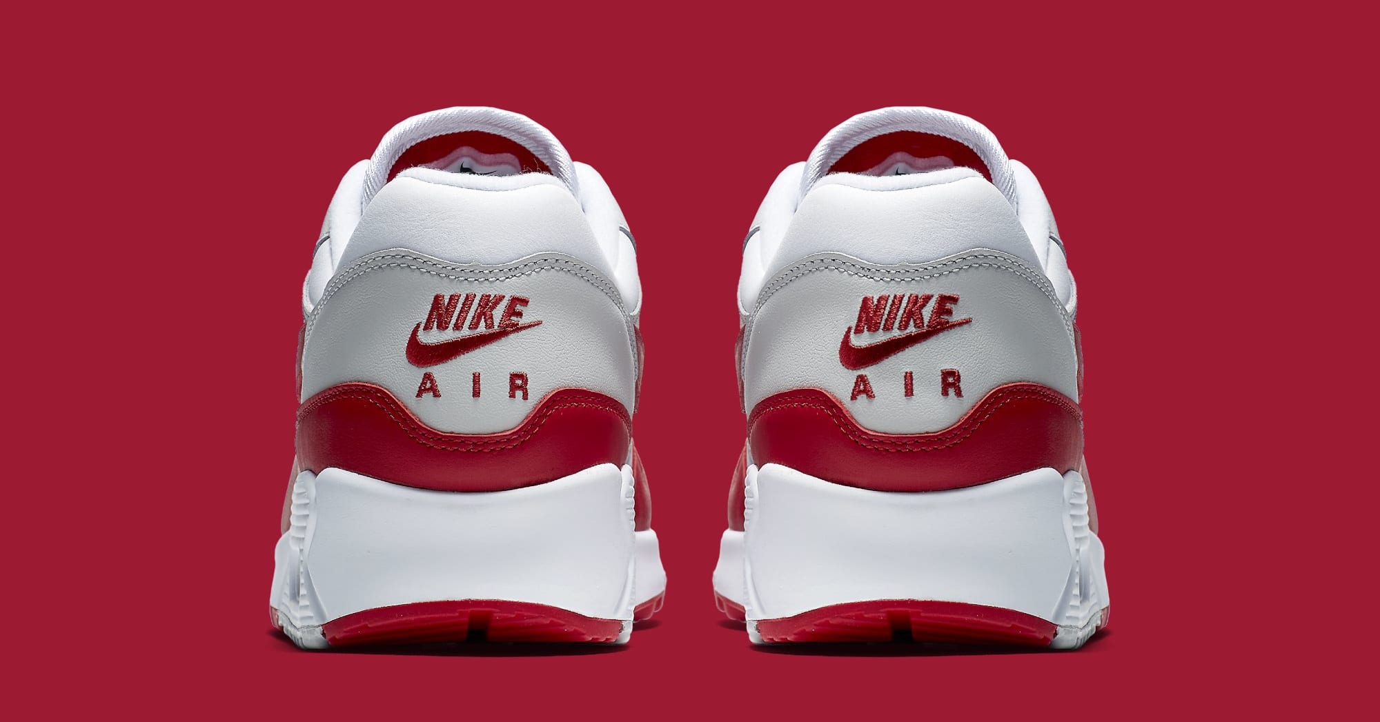 Nike Air Max 90/1 &#x27;White/Red&#x27; AJ7695-100 (Heel)