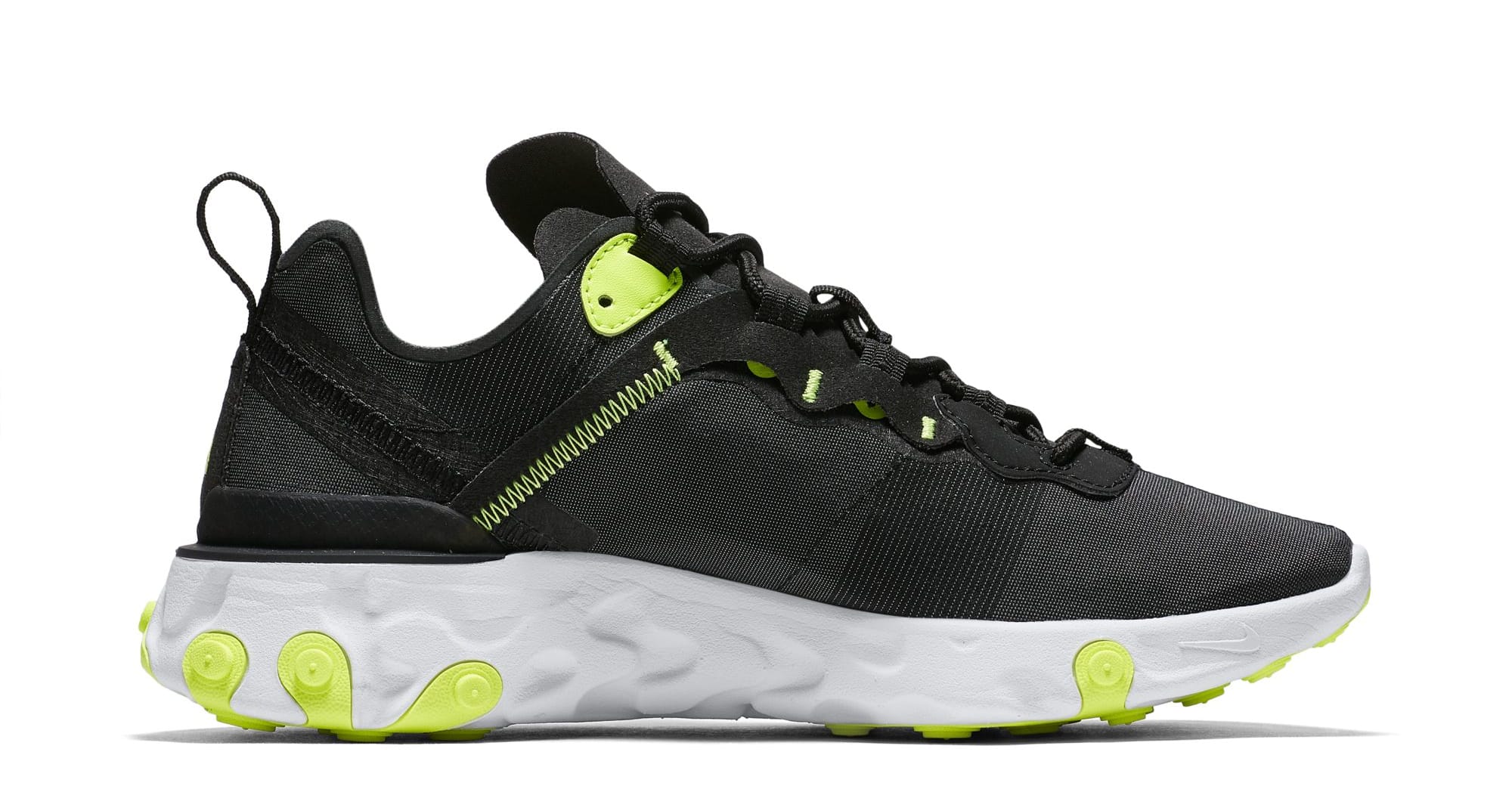 Nike React Element 55 &#x27;Black/Cool Grey/White/Volt&#x27; (Medial)