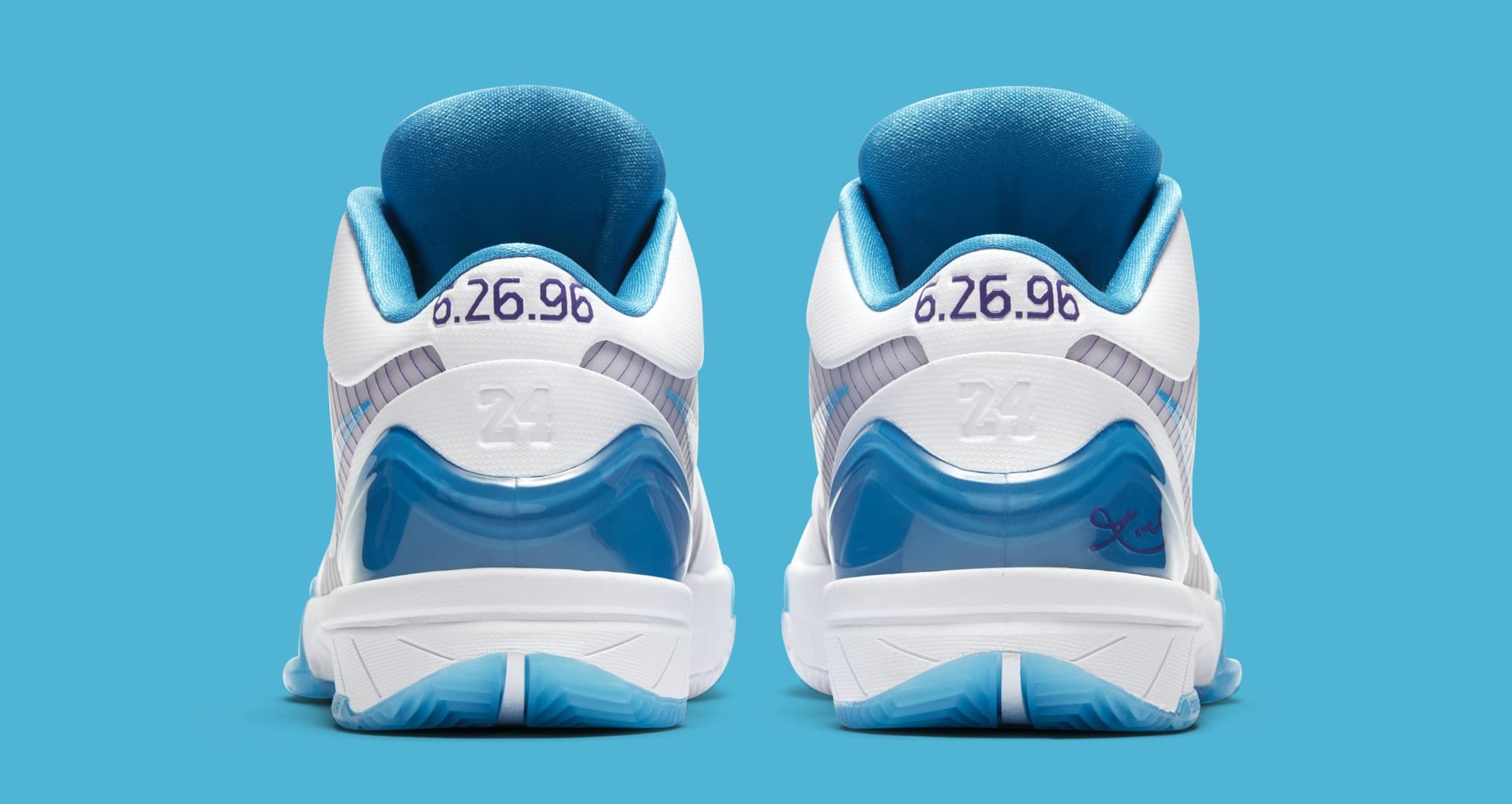 Nike Kobe 4 Protro &#x27;White/Orion Blue-Varsity Purple&#x27; AV6339-100 (Heel)