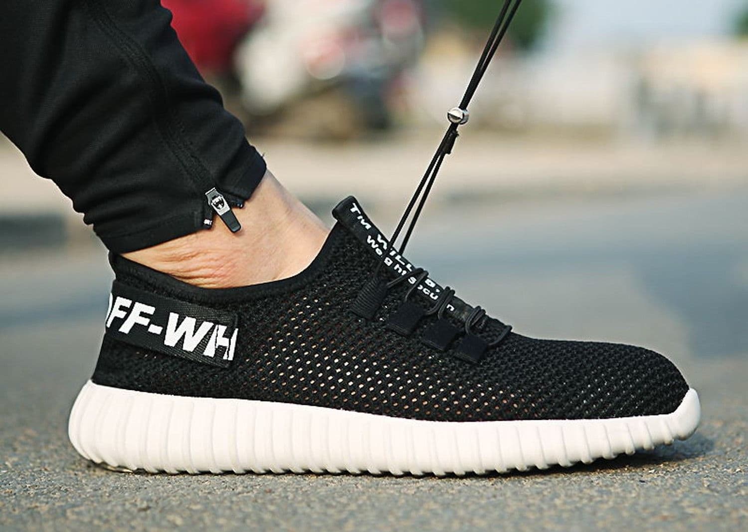 Fake Off-White x Yeezy Indestructible Sneakers (On-Foot)