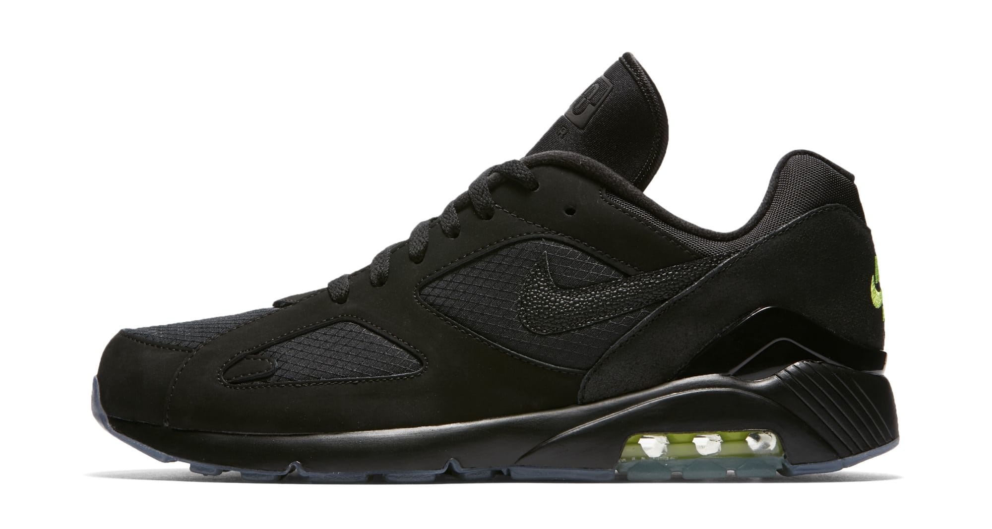 Nike Air Max 180 &#x27;Black/Black-Volt&#x27; (Lateral)
