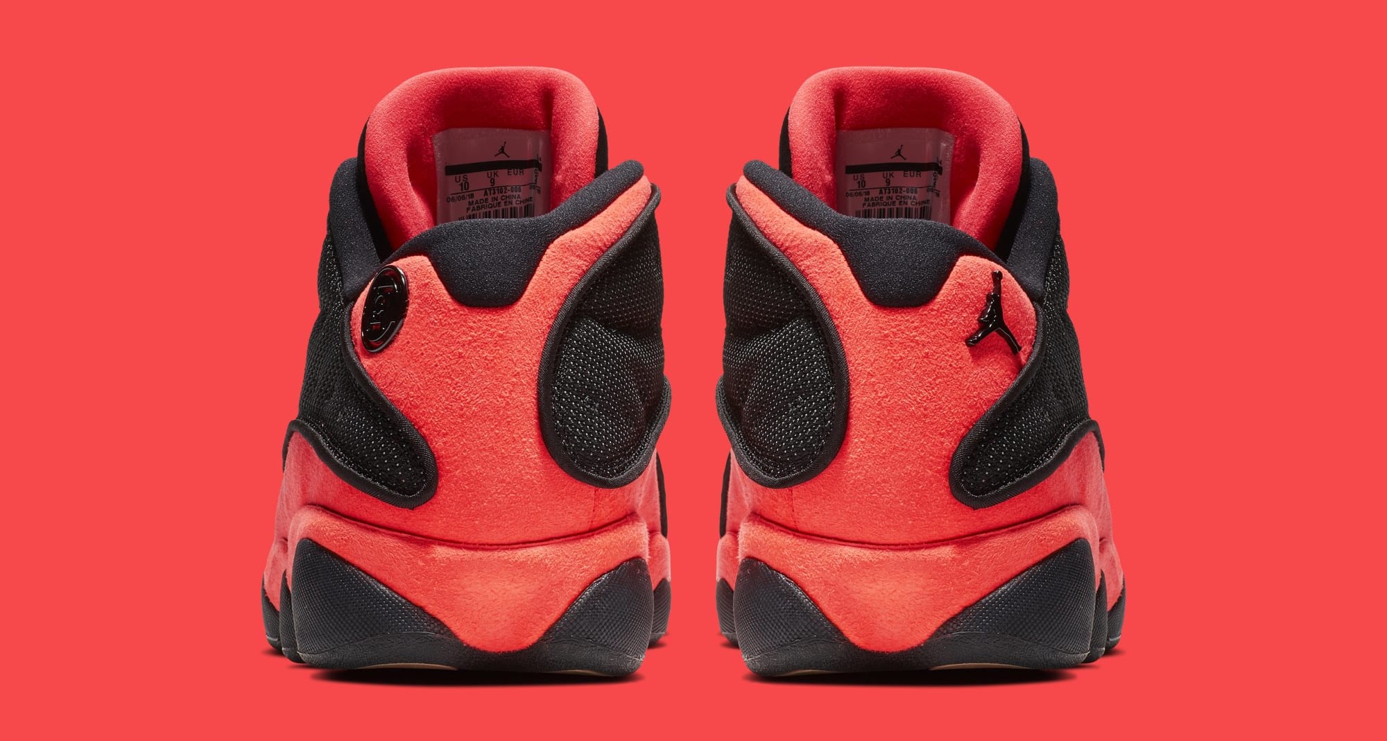 Clot x Air Jordan 13 Low &#x27;Black/Infrared&#x27; AT3102-006 (Heel)