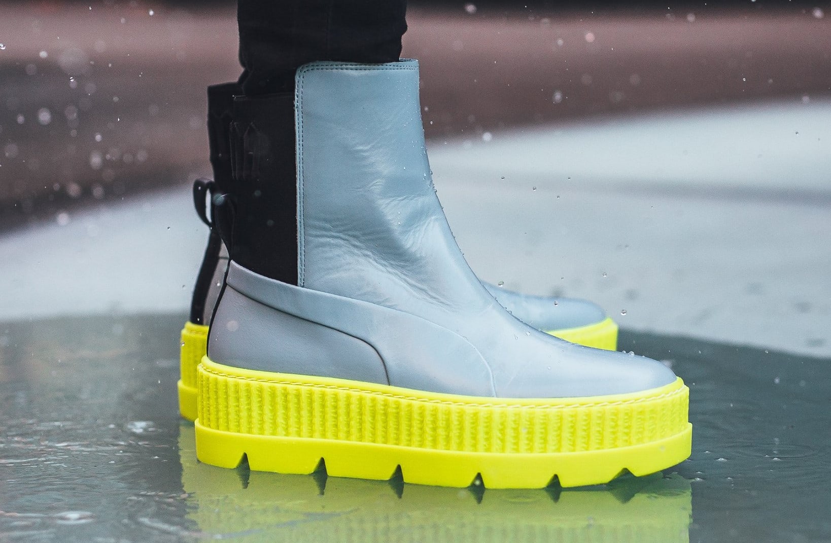 Rihanna x Puma Fenty Chelsea Sneaker Boot Grey Release Date Side