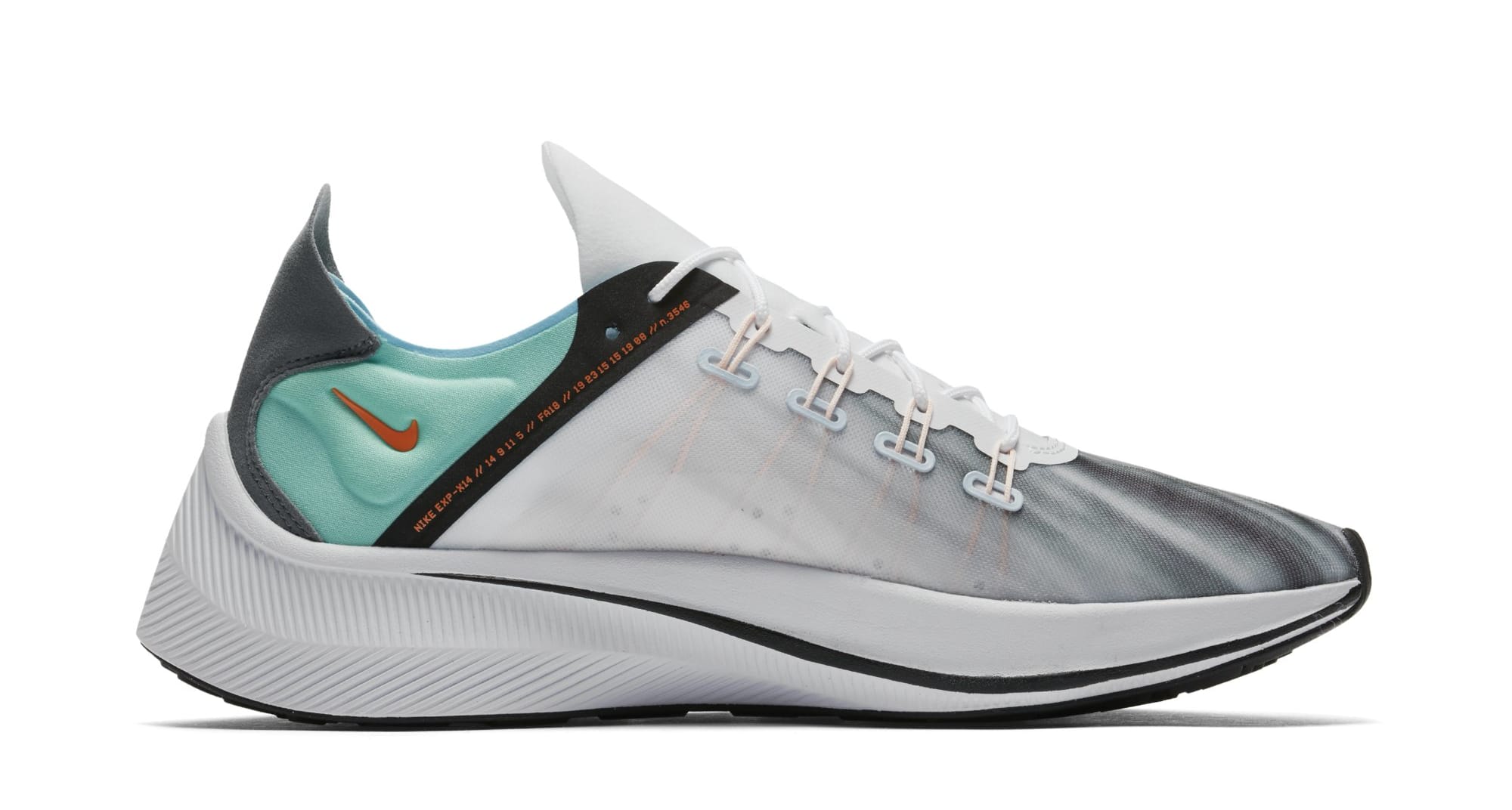 Nike EXP-X14 QS &#x27;White/Emerald Rise/Cone/Blue Chill&#x27; BQ6972-100 (Medial)