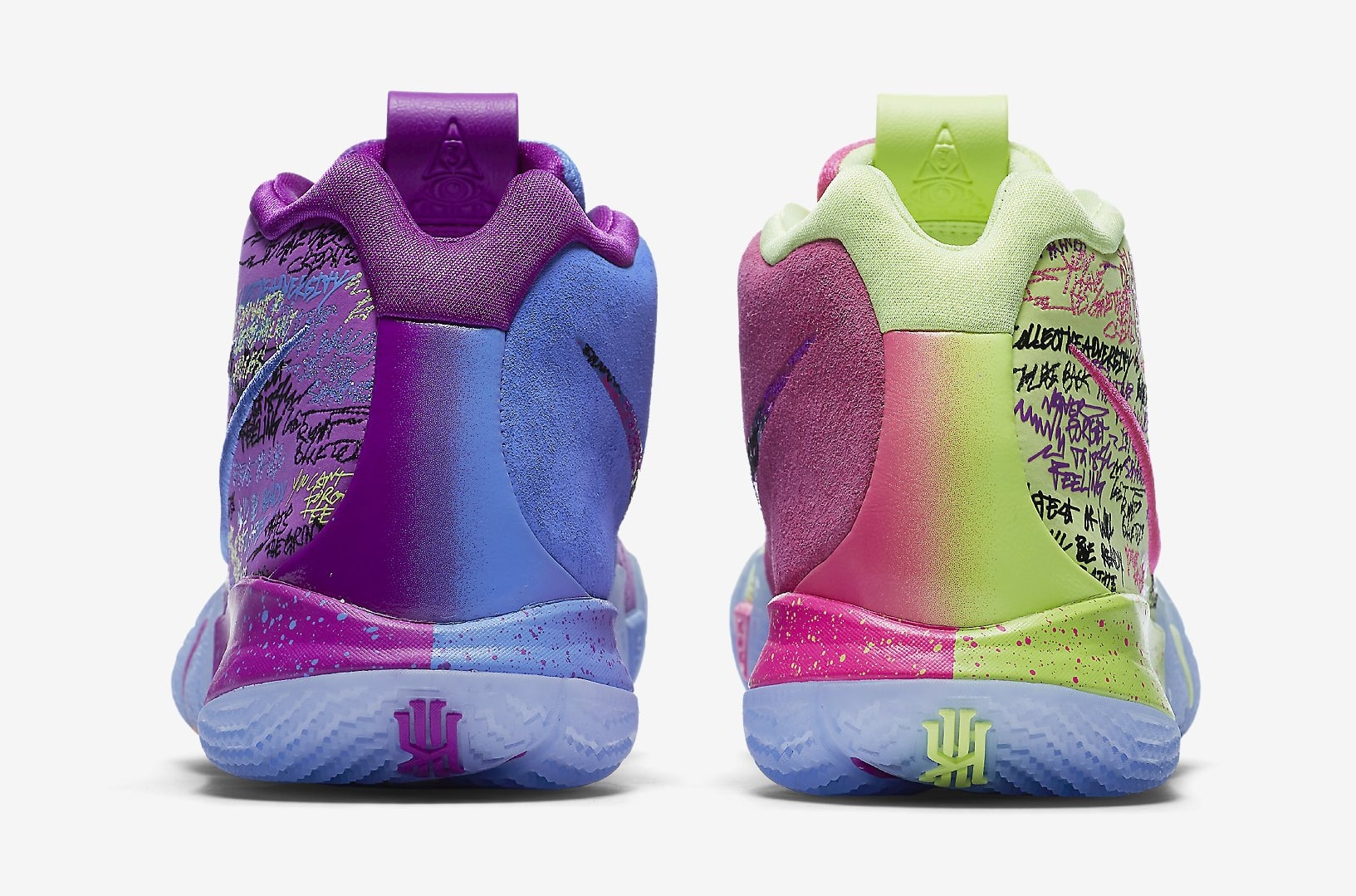 Nike Kyrie 4 Confetti Multicolor Yellow Purple Release Date 943806-900 Heel