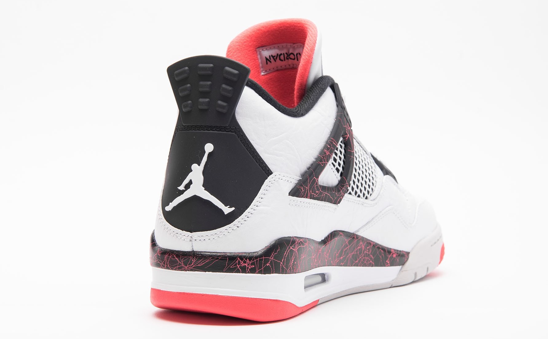 Air Jordan 4 Retro &#x27;White/Black-Light Crimson-Pale Citron&#x27; 308497-115 (Heel)