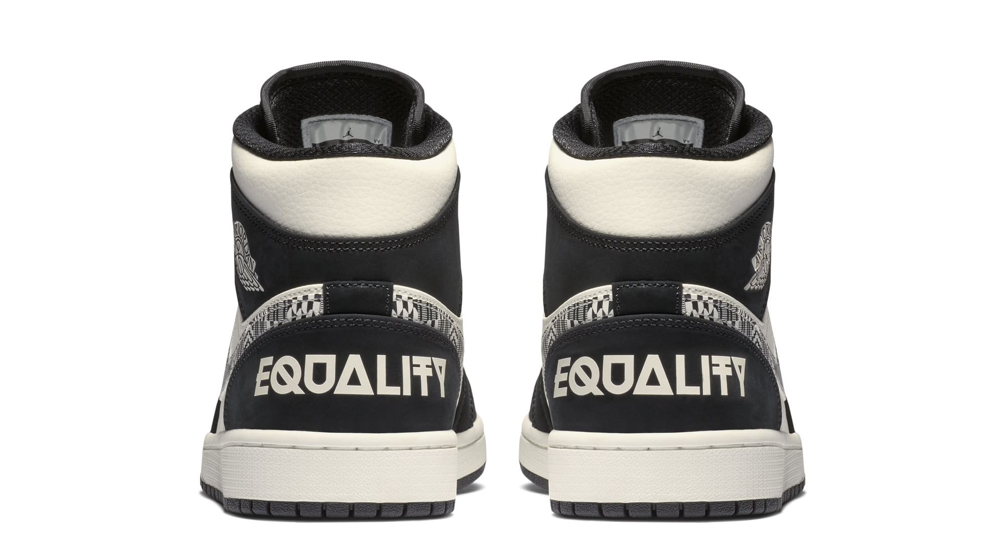 Air Jordan 1 Mid &#x27;Equality&#x27; 852542-010 (Heel)