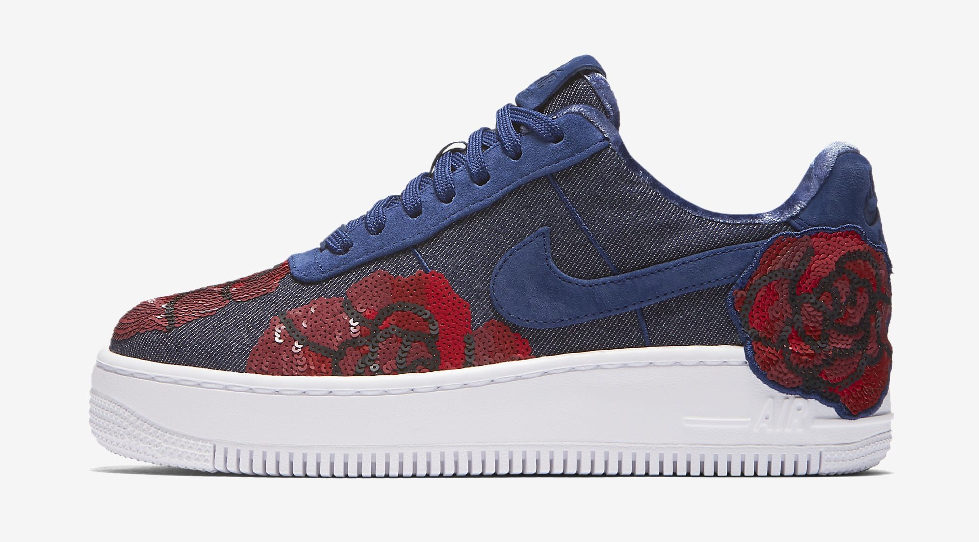 Nike Air Force 1 Low Floral Sequin Pack 898421-401 (Lateral)