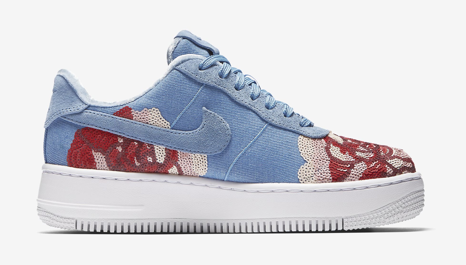 Nike Air Force 1 Low Floral Sequin Pack 898421-402 (Medial)