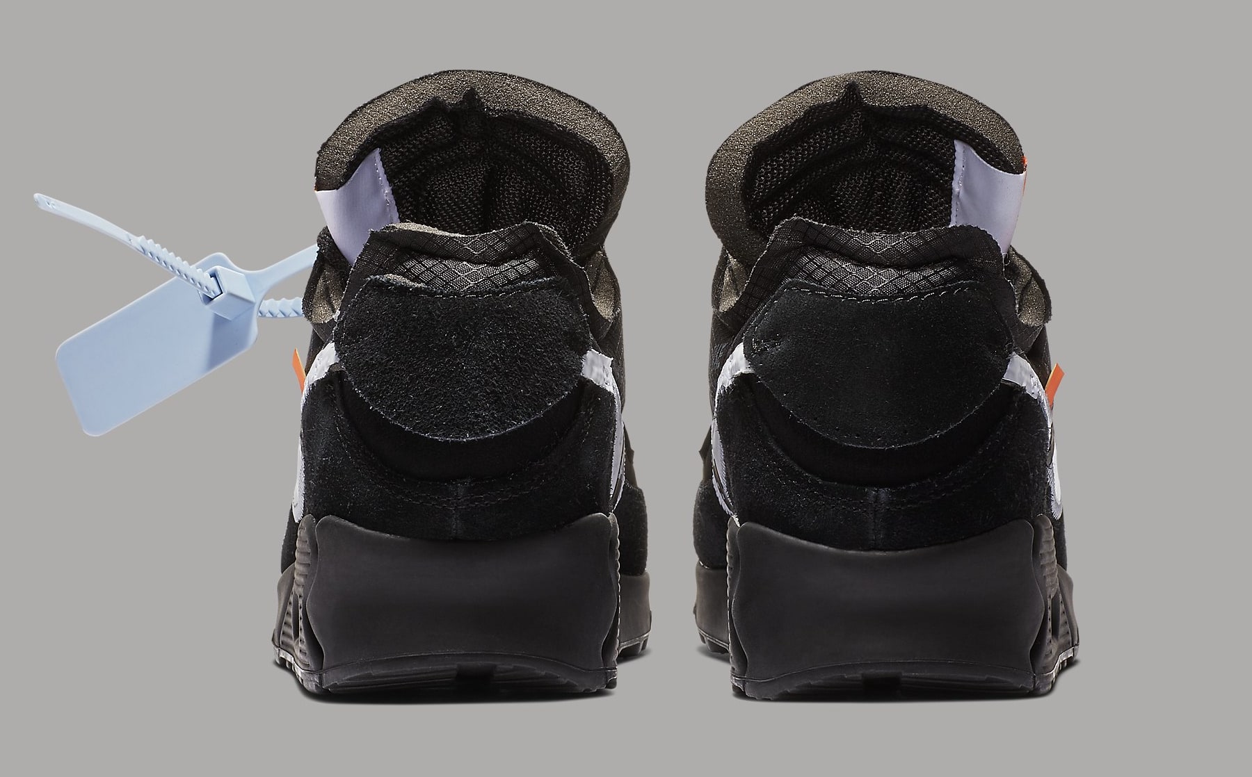 Off-White x Nike Air Max 90 Black Release Date AA7293-001 Heel