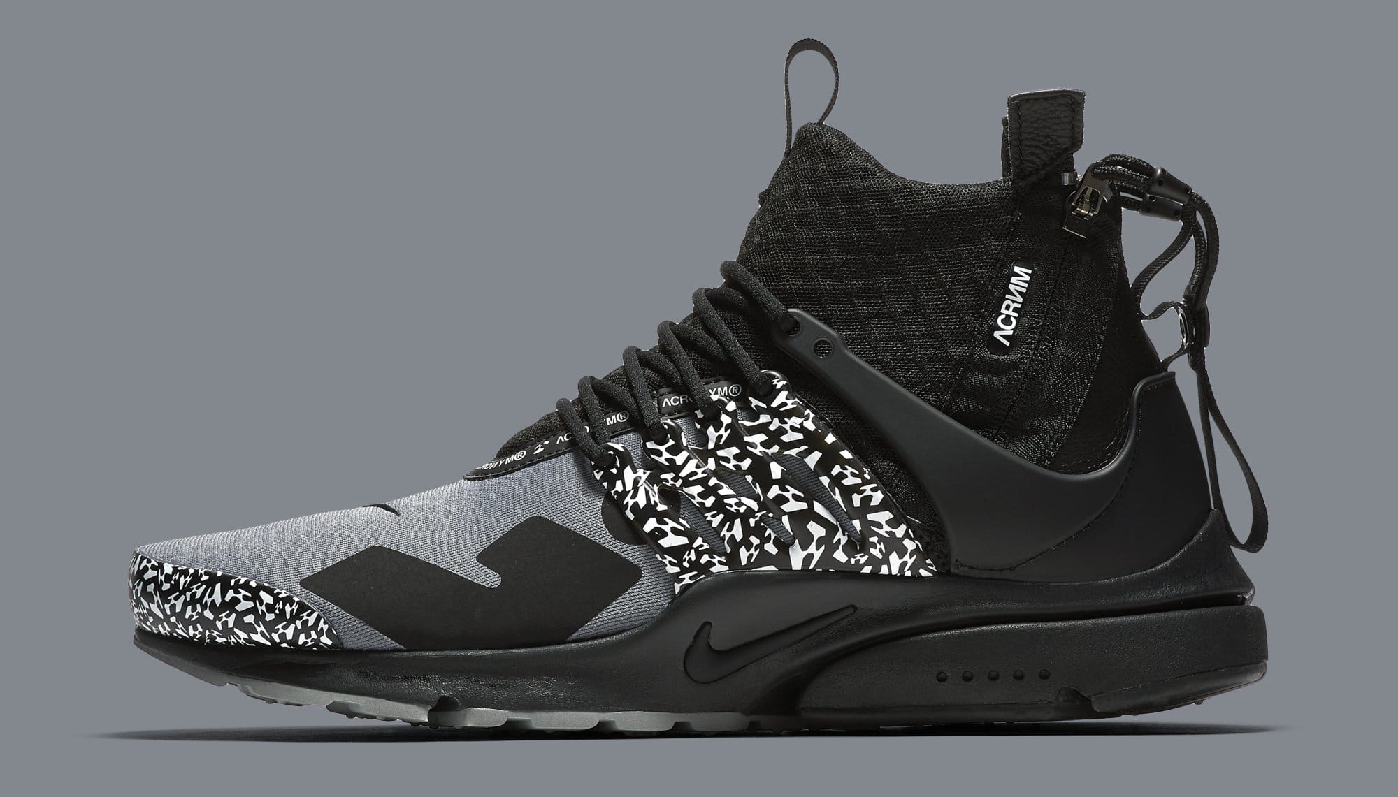 Acronym x Nike Air Presto Mid &#x27;Cool Grey/Black&#x27; AH7832-001 (Lateral)