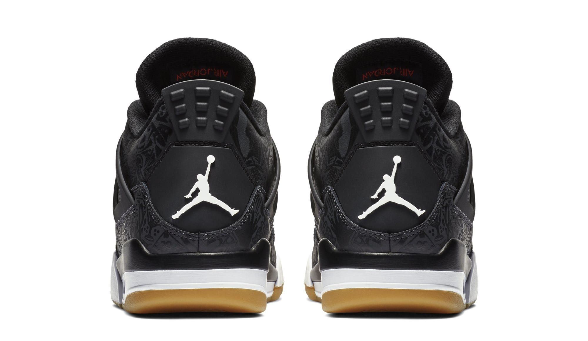 Air Jordan 4 Retro SE Laser &#x27;Black/White/Gum Light Brown&#x27; CI-1184-001 (Heel)
