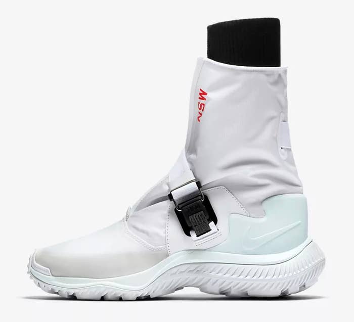 Nike Gaiter Women&#x27;s Boot White/Black/Pure Platinum/Barely Green AA0528-100 (Lateral)