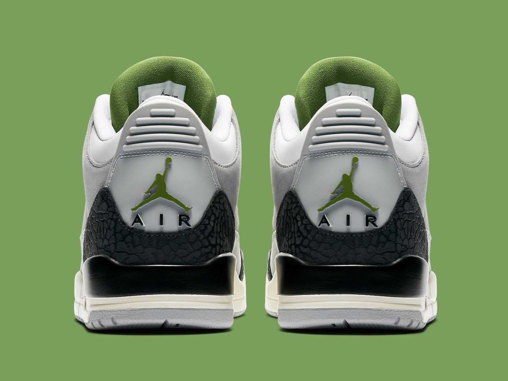 Air Jordan 3 III Chlorophyll Tinker Release Date 136064-006 Heel
