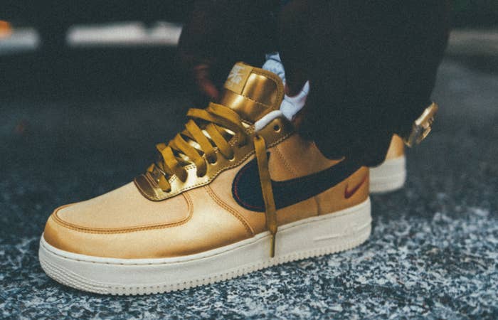 Nigel Sylvester x Nike Air Force 1 iD &#x27;Gold&#x27; (On-Foot Detail)