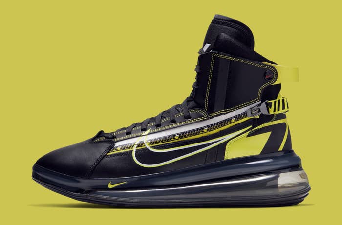 Nike Air Max 720 Saturn &#x27;Black/Dynamic Yellow-University Red&#x27; BV7786-001 (Lateral)