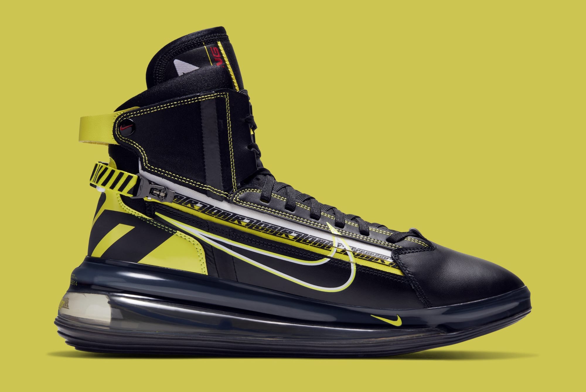 Nike Air Max 720 Saturn &#x27;Black/Dynamic Yellow-University Red&#x27; BV7786-001 (Medial)