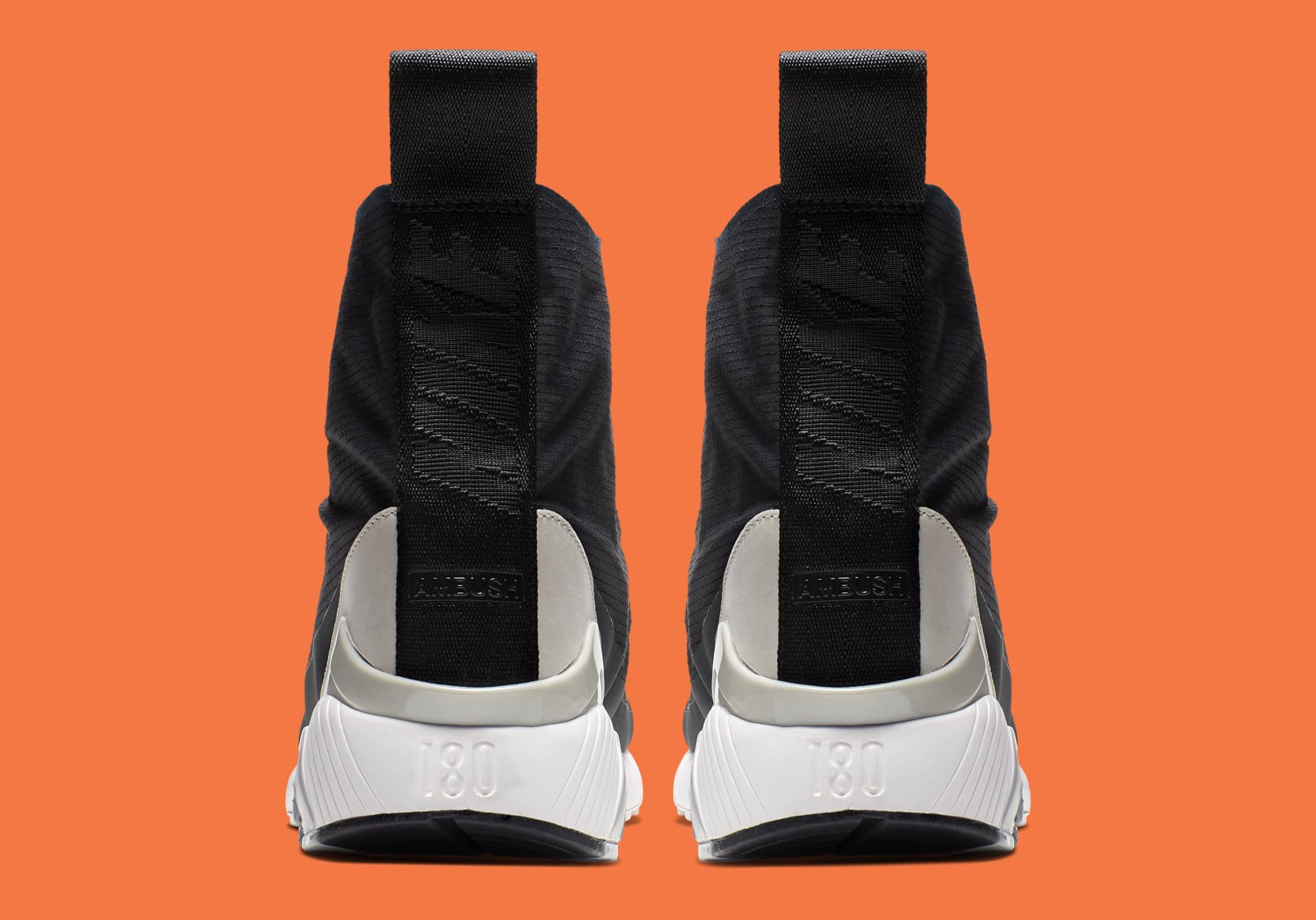 Ambush x Nike Air Max 180 Hi &#x27;Black/Black-Pale Grey&#x27; BV0145-001 (Heel)