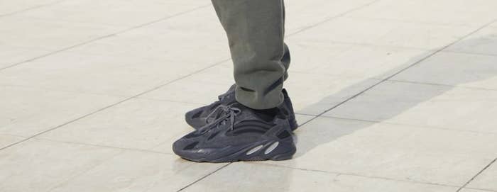Adidas Yeezy Boost 700 &#x27;Black&#x27; (On-Foot Left)
