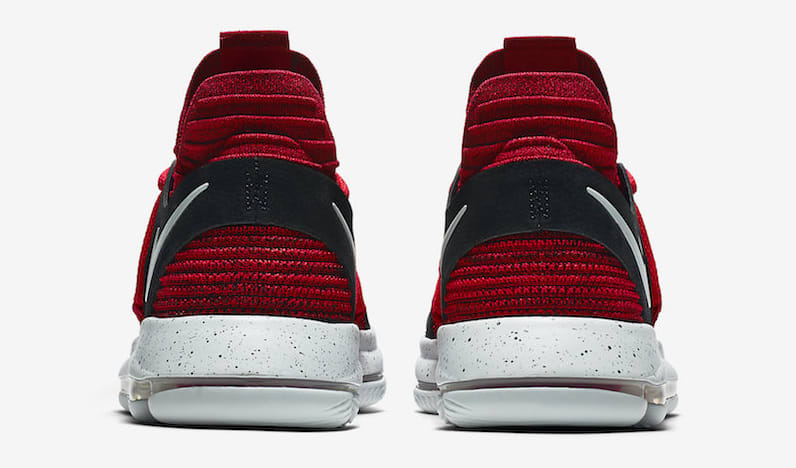Nike KD 10 University Red Black Release Date Heel 897816-600