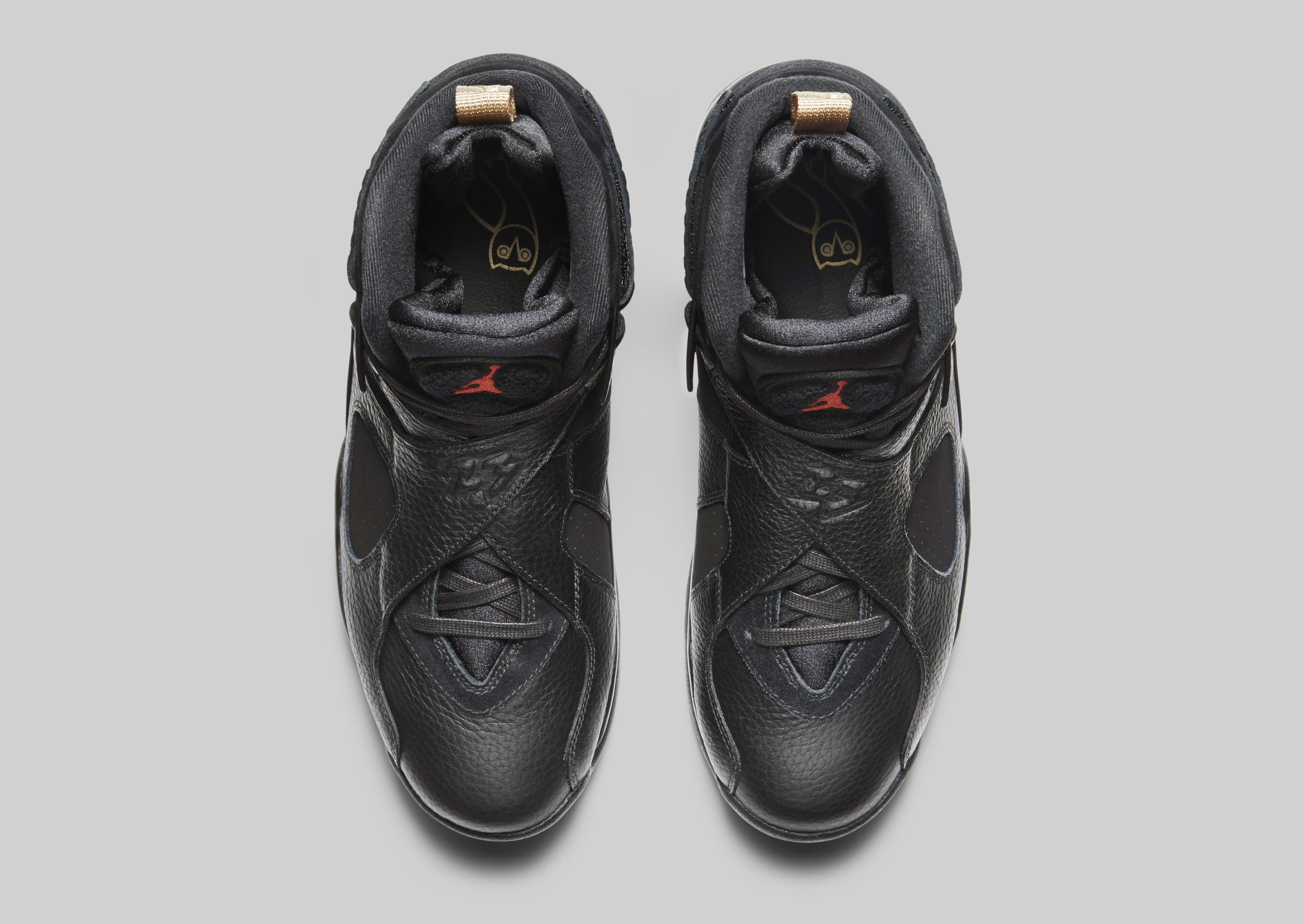 Air Jordan 8 &#x27;OVO&#x27; Black/Metallic Gold-Varsity Red-Blur AA1239-045 (Top)