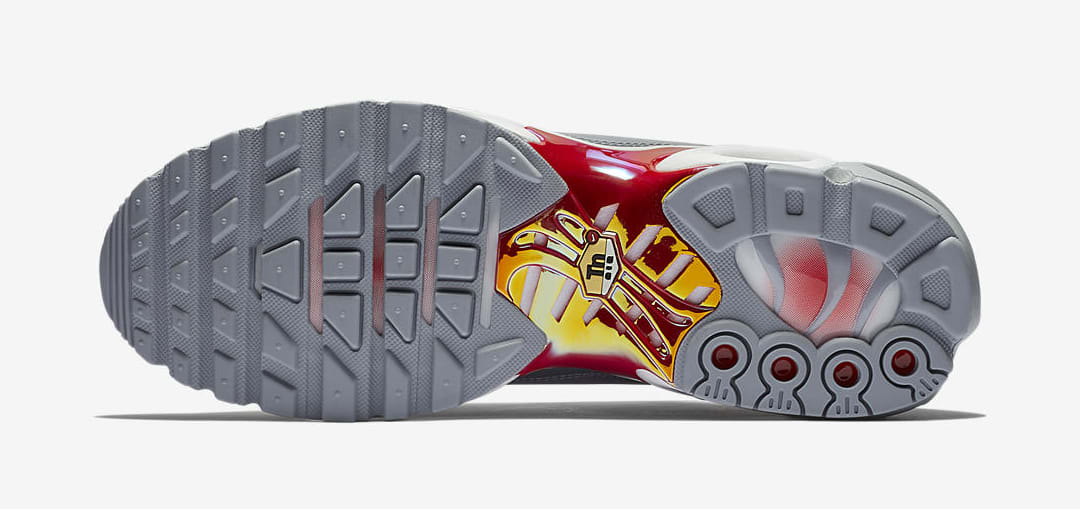 Nike Air Max Plus Leather Big Logo &#x27;Grey/Red&#x27; (Bottom)