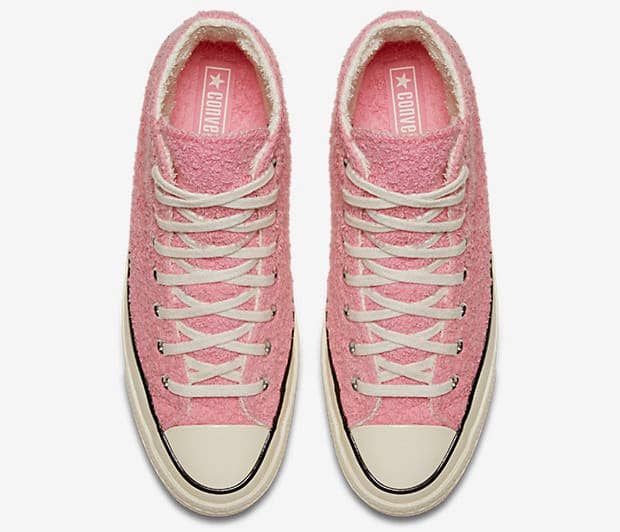 Pink fuzzy hot sale converse