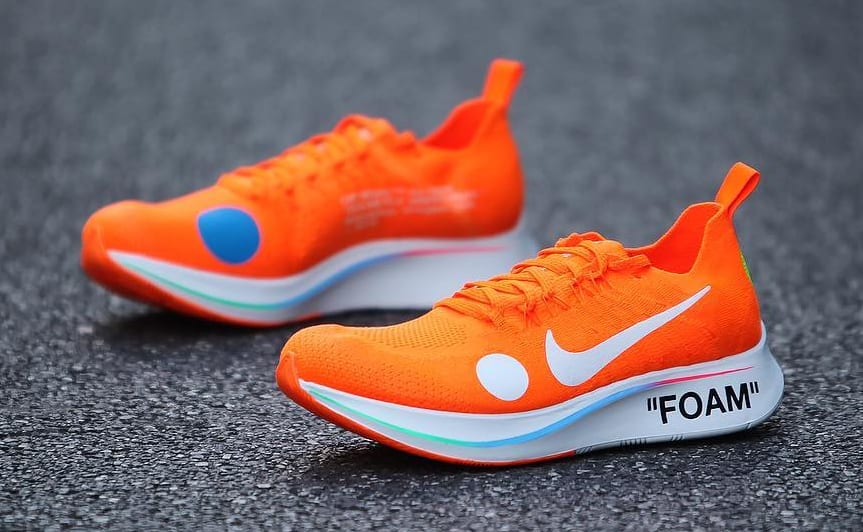 Off-White x Nike Zoom Fly Mercurial Flyknit Total Orange Release Date AO2115-800 Medial