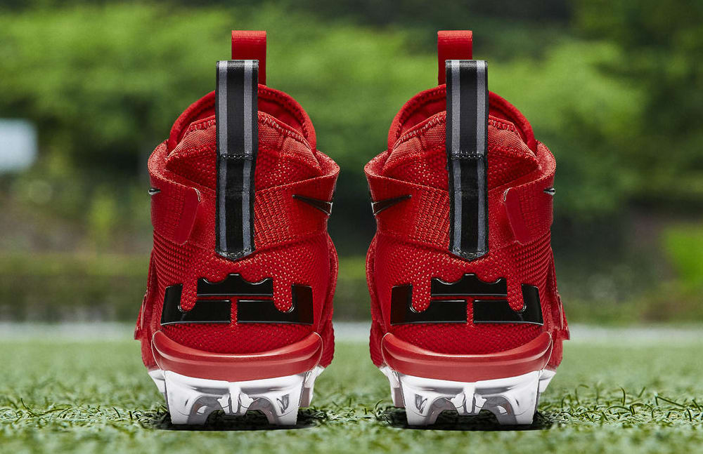 Nike LeBron Soldier 11 Cleats Ohio State Red Release Date AO9146-600 Heel