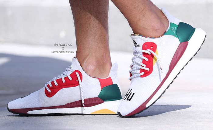 Pharrell Williams x Adidas Solar Glide Hu ST &#x27;White&#x27; (On-Foot Pair)