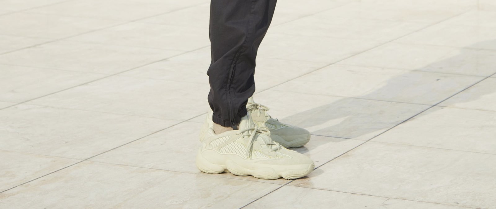 Adidas Yeezy 500 &#x27;Super Moon Yellow&#x27; (On-Foot Right)
