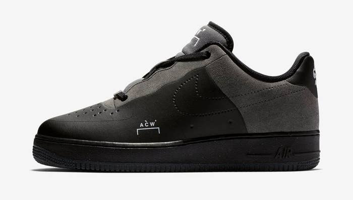 A-Cold-Wall* x Nike Air Force 1 Black/Dark Grey/White (Lateral)