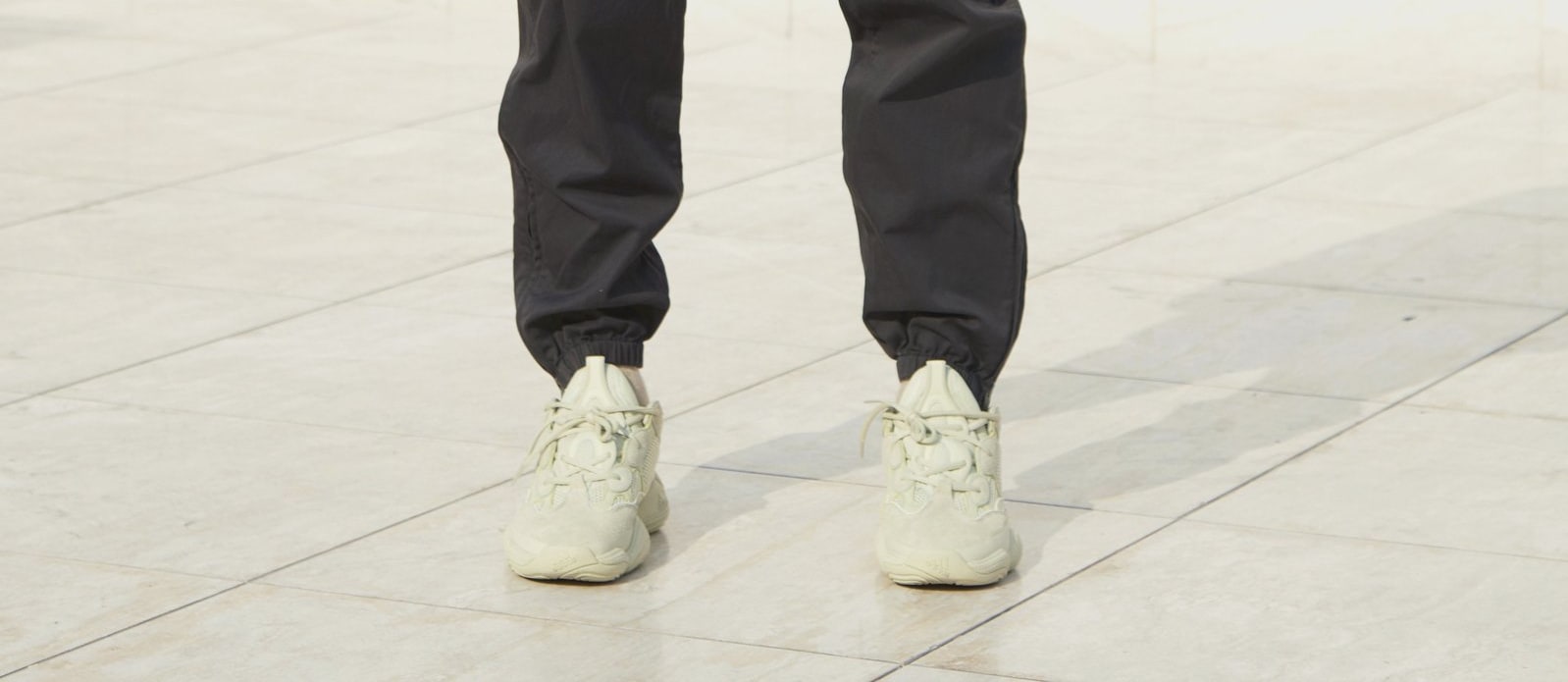 Adidas Yeezy 500 &#x27;Super Moon Yellow&#x27; (On-Foot Front)