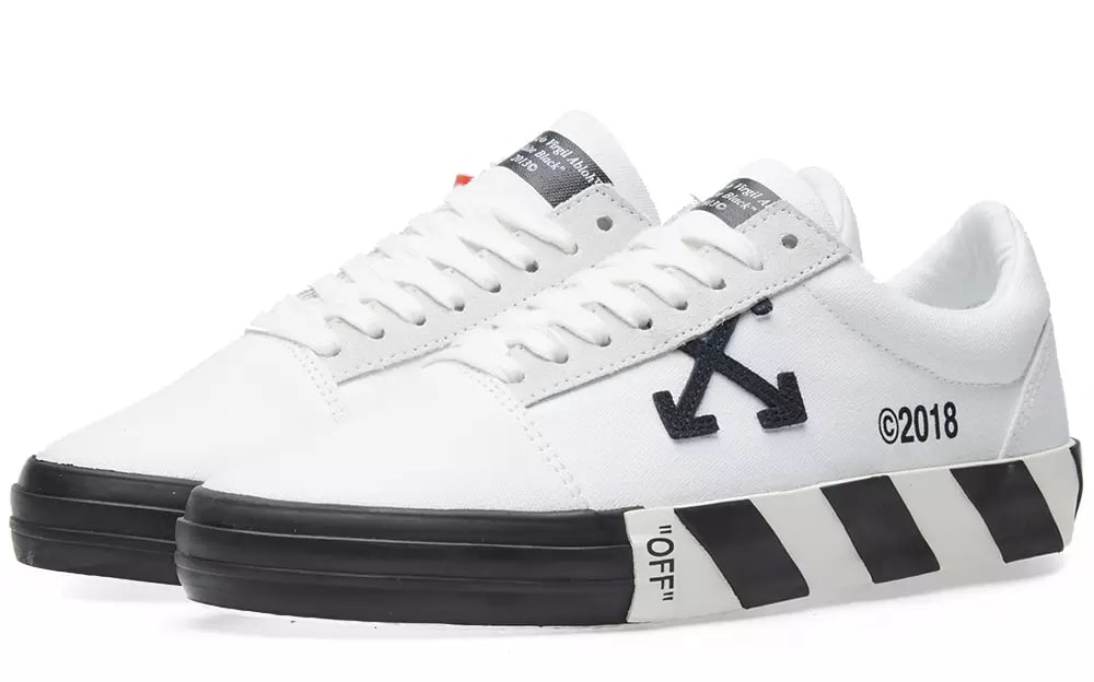 Off-White Vulc Low-Top Sneaker in White/Black (Front)