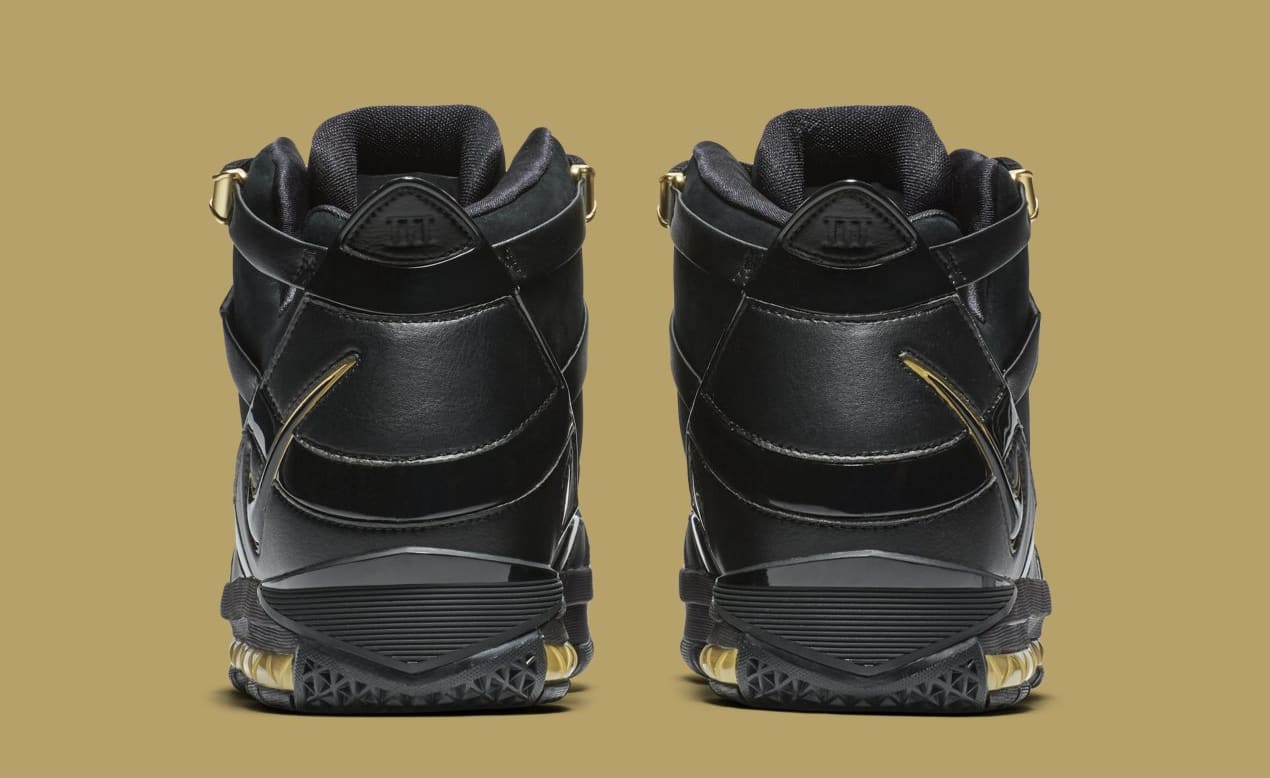 Nike LeBron 3 &#x27;Black/Gold&#x27; Retro AO2434-001 (Heel)