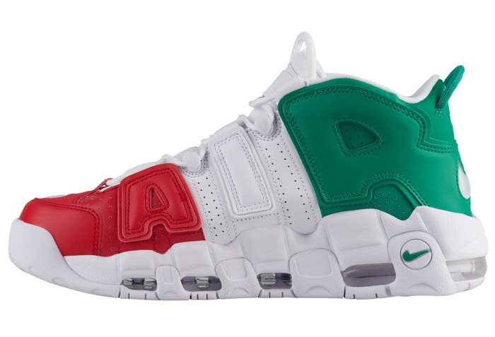 Nike Air More Uptempo &#x27;Italy&#x27; University Red/Lucid Green/White (Medial)