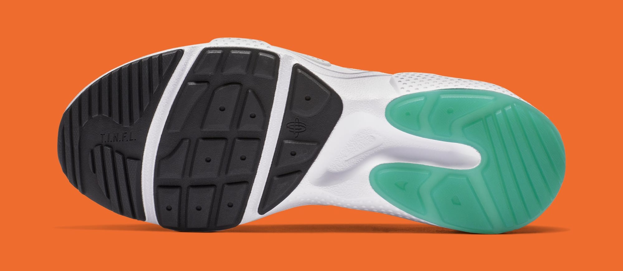 Nike Huarache E.D.G.E. TXT QS &#x27;White/Clear Emerald/Total Orange&#x27; BQ5206-100 (Bottom)