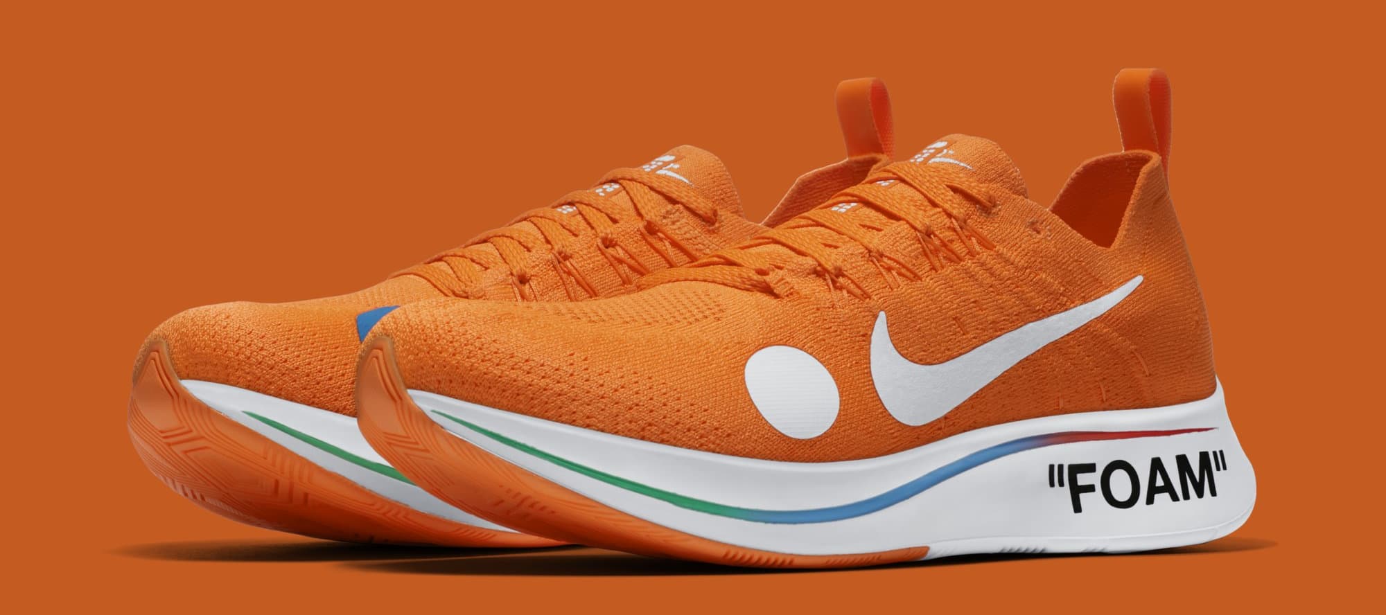 Off-White x Nike Zoom Fly Mercurial Flyknit &#x27;Total Orange&#x27; AO2115-800 (Pair)