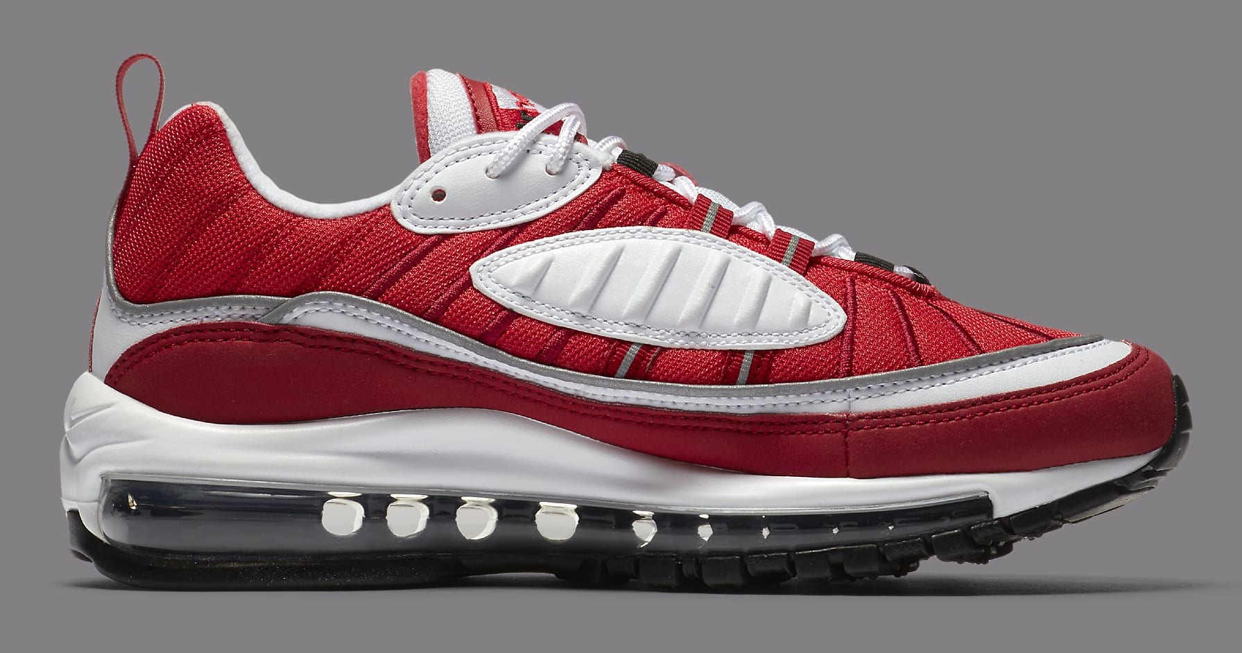 Nike Air Max 98 White/Black-Gym Red-Reflect Silver AH6799-101 (Medial)