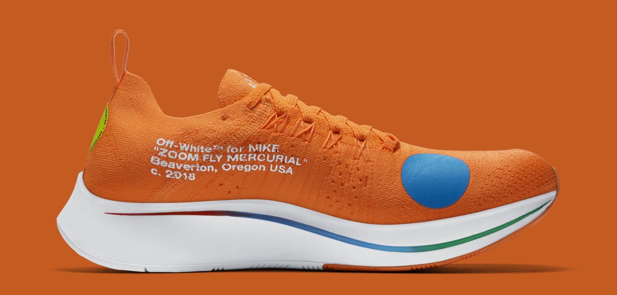 Off-White x Nike Zoom Fly Mercurial Flyknit &#x27;Total Orange&#x27; AO2115-800 (Medial)