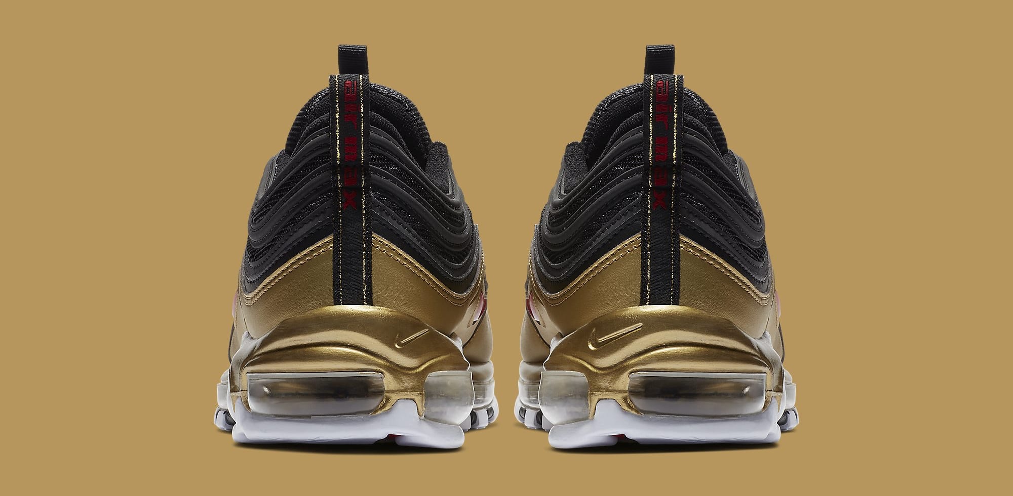 Nike Air Max 97 &#x27;Black/Metallic Gold&#x27; AT5458-002 (Heel)