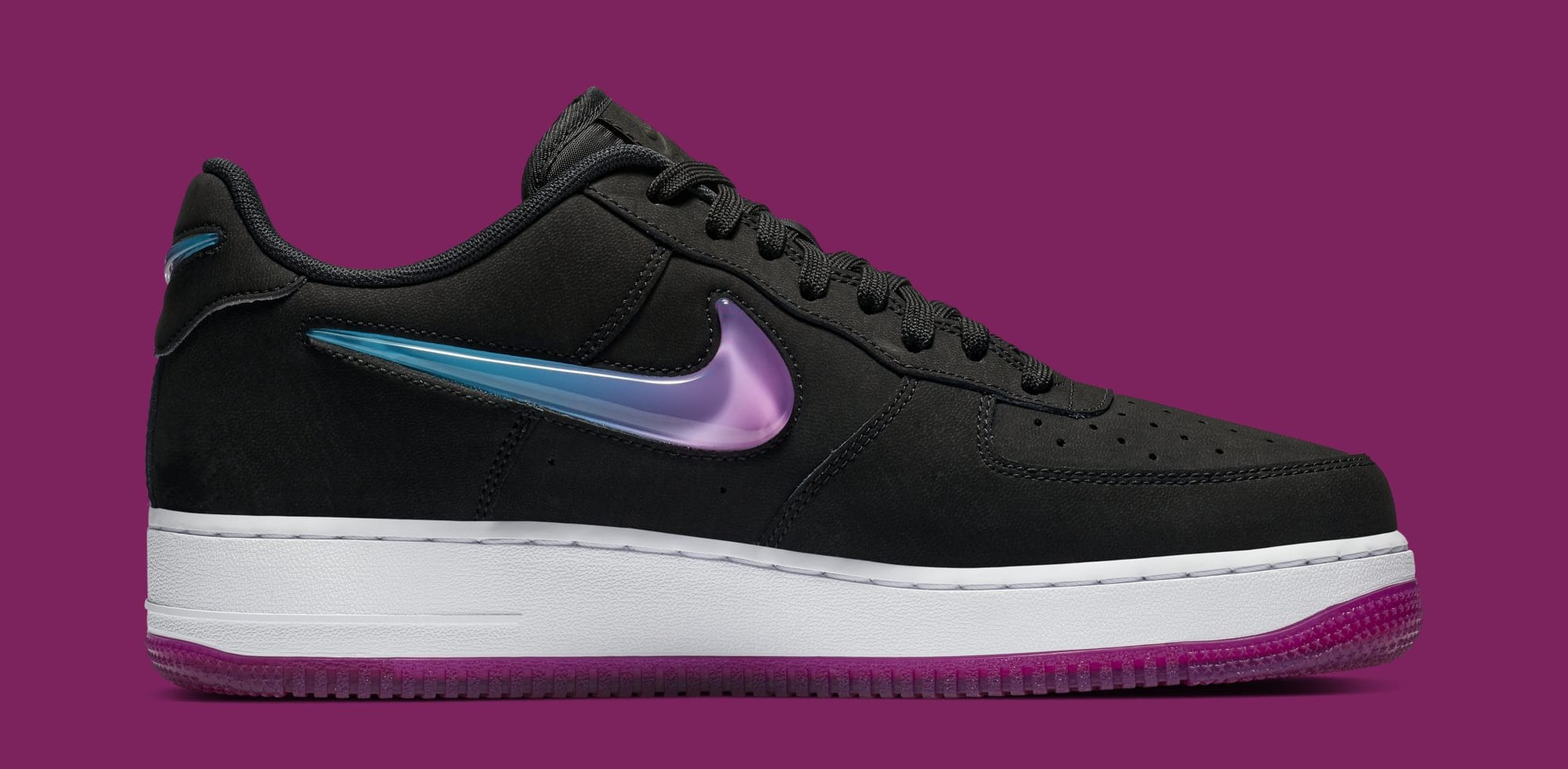 Nike Air Force 1 Low Jewel &#x27;Black/Active Fuchsia-Blue Lagoon-White&#x27; AT4143-001 (Medial)