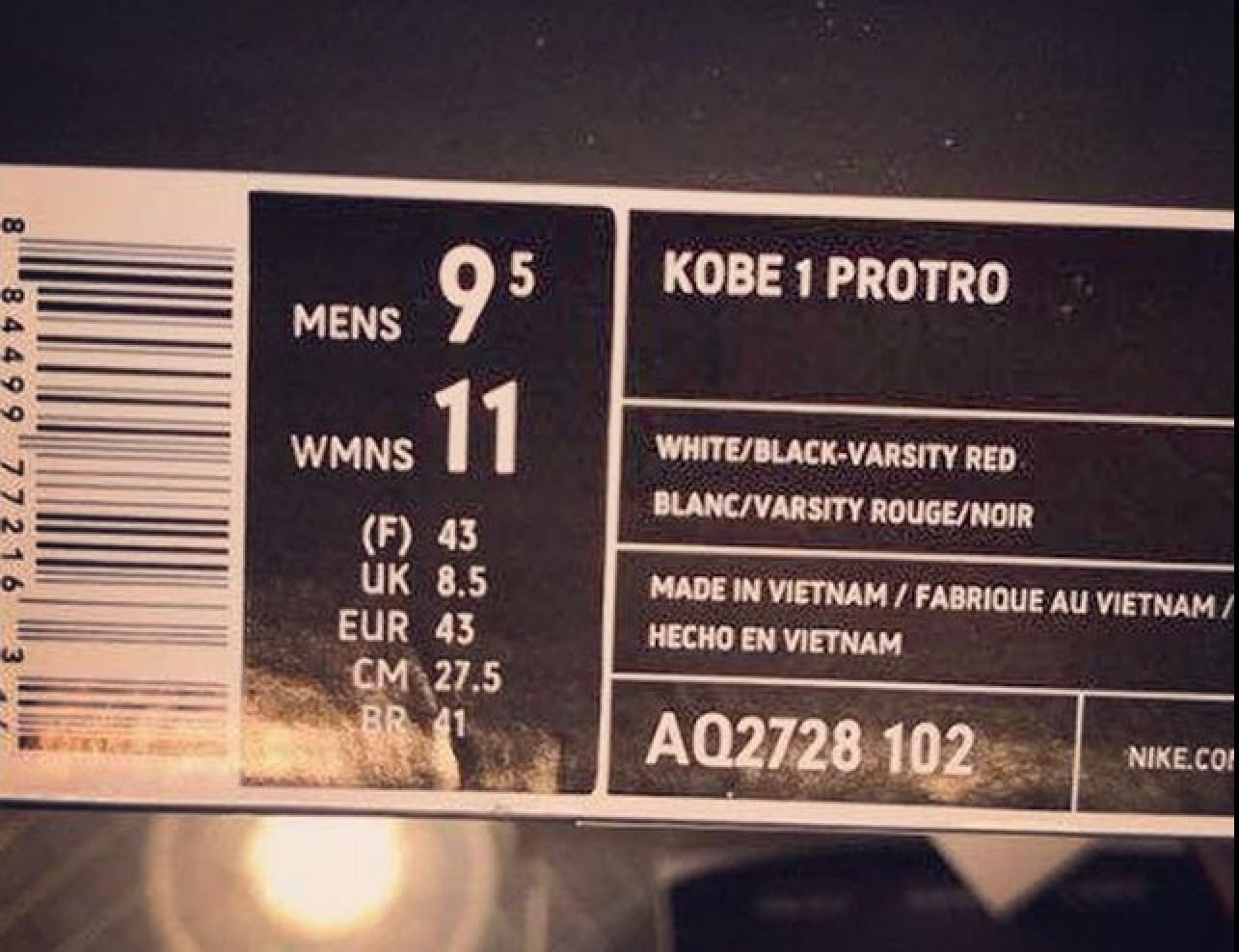 Nike Zoom Kobe 1 Protro All-Star Release Date AQ2728-102 Box