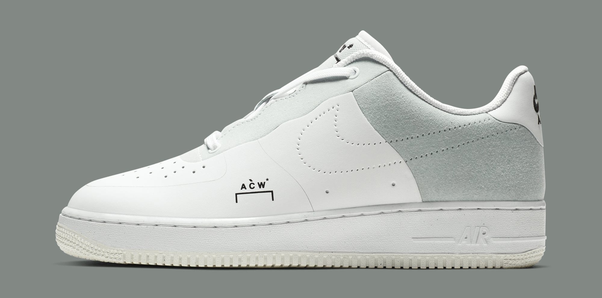 A-Cold-Wall* x Nike Air Force 1 Low &#x27;White/Light Grey-Black&#x27; BQ6924-100 (Lateral)