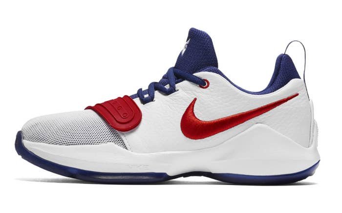 Nike PG 1 GS White/University Red-Deep Royal Blue (Lateral)