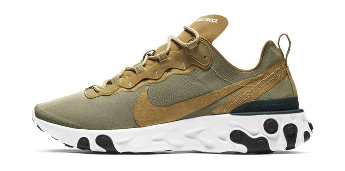 Nike React Element 55 &#x27;Olive&#x27; (Lateral)