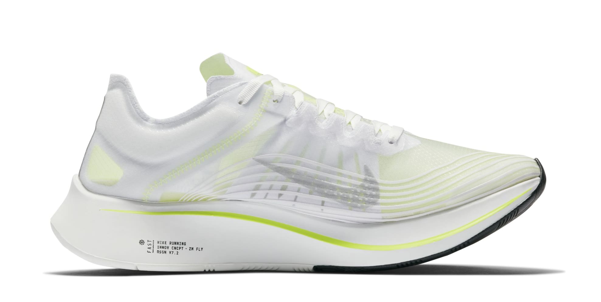 Nike Zoom Fly SP &#x27;White/Volt/Glow&#x27; AJ9282-107 (Medial)