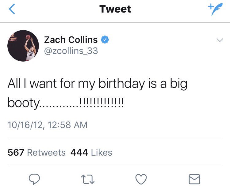 Zach Collins tweet.