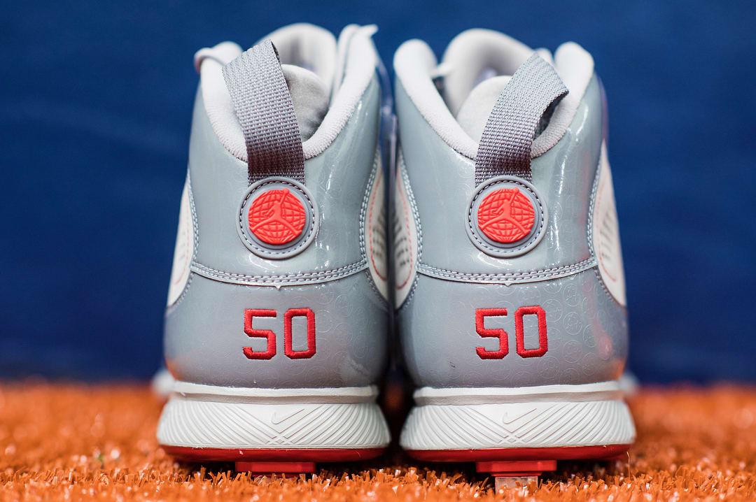 Mookie Betts Air Jordan 9 PEs Grey Heel